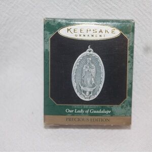 Vintage 1997 Our Lady of Guadalupe Pewter Christmas Ornament NEW by Hallmark